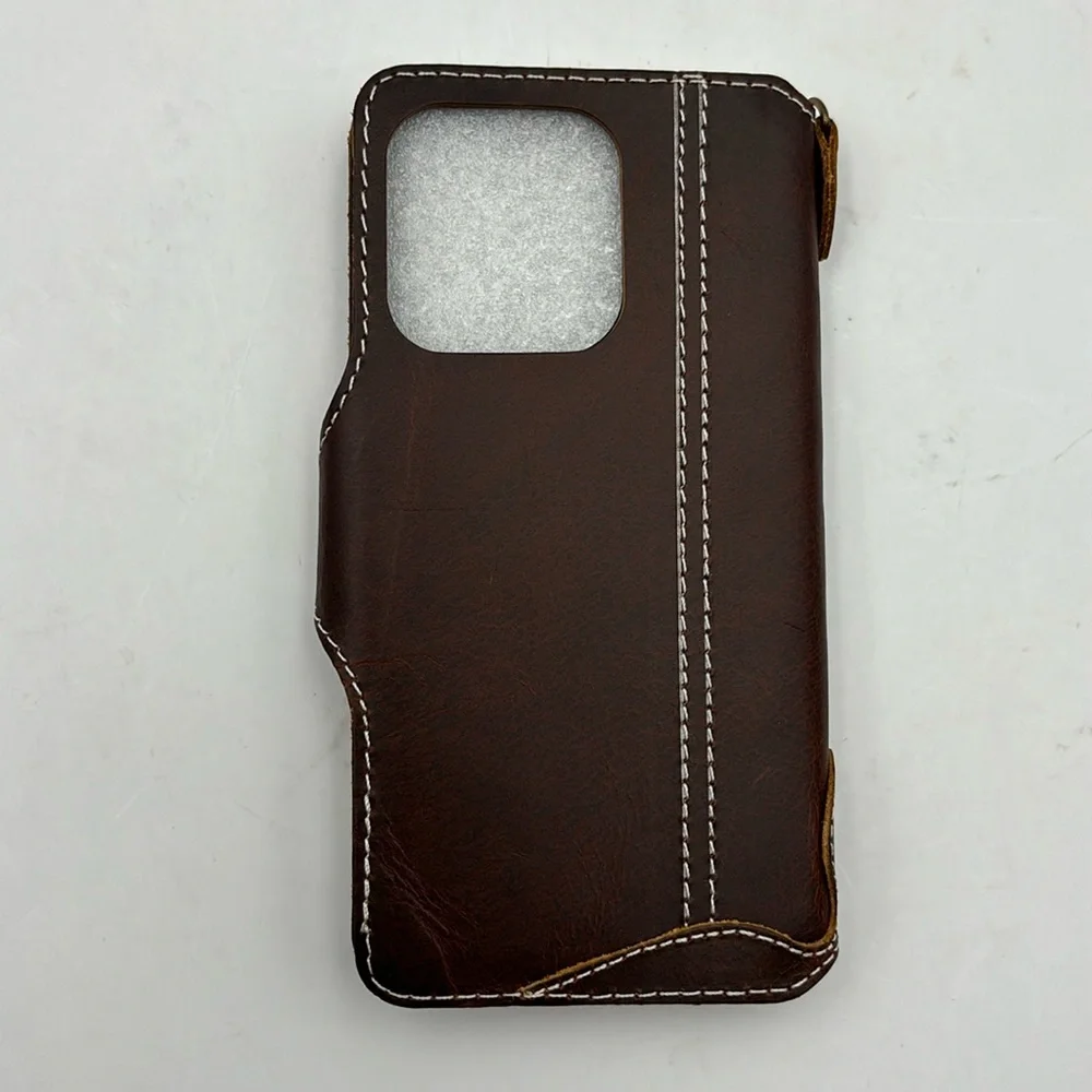 Yogurt Case for iPhone 15 Pro Genuine Leather Wallet Handmade